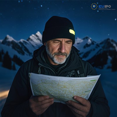 充電式光のある冬の帽子